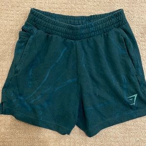 Teal Gymshark men’s bodybuilding shorts size small.